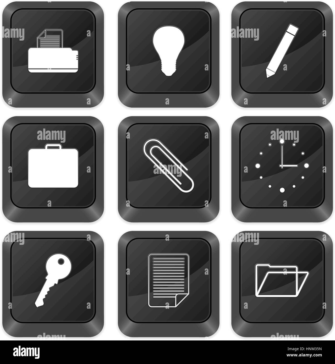 Computer-Tasten-Büro isoliert auf einem weißen Hintergrund. Vektor-Illustration. Stock Vektor