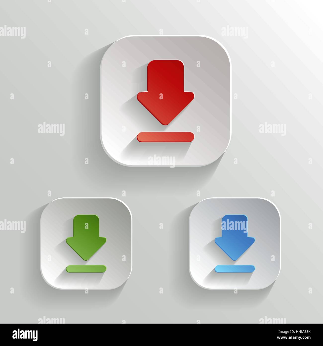 Laden Sie Symbol - Vektor app-Tasten-Farb-set Stock Vektor