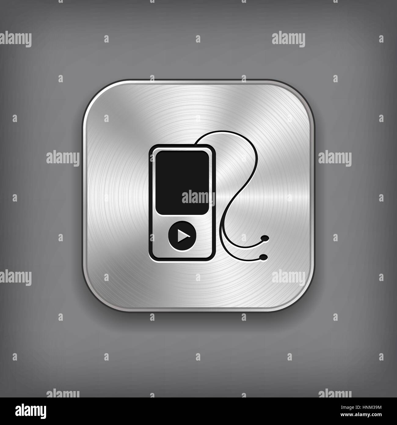 MP3-Player-Symbol - Taste "Vektor Metall app" Stock Vektor