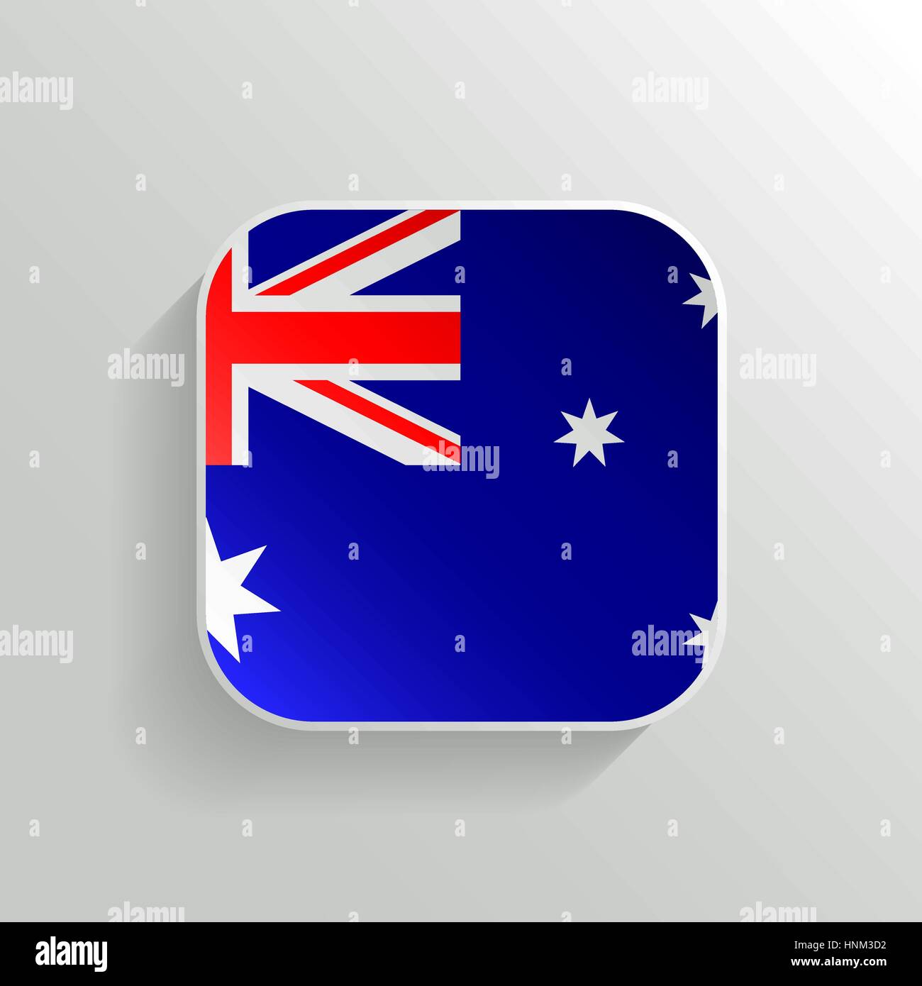 Schaltfläche "Vektor" - Australien Flaggensymbol auf weißem Hintergrund Stock Vektor