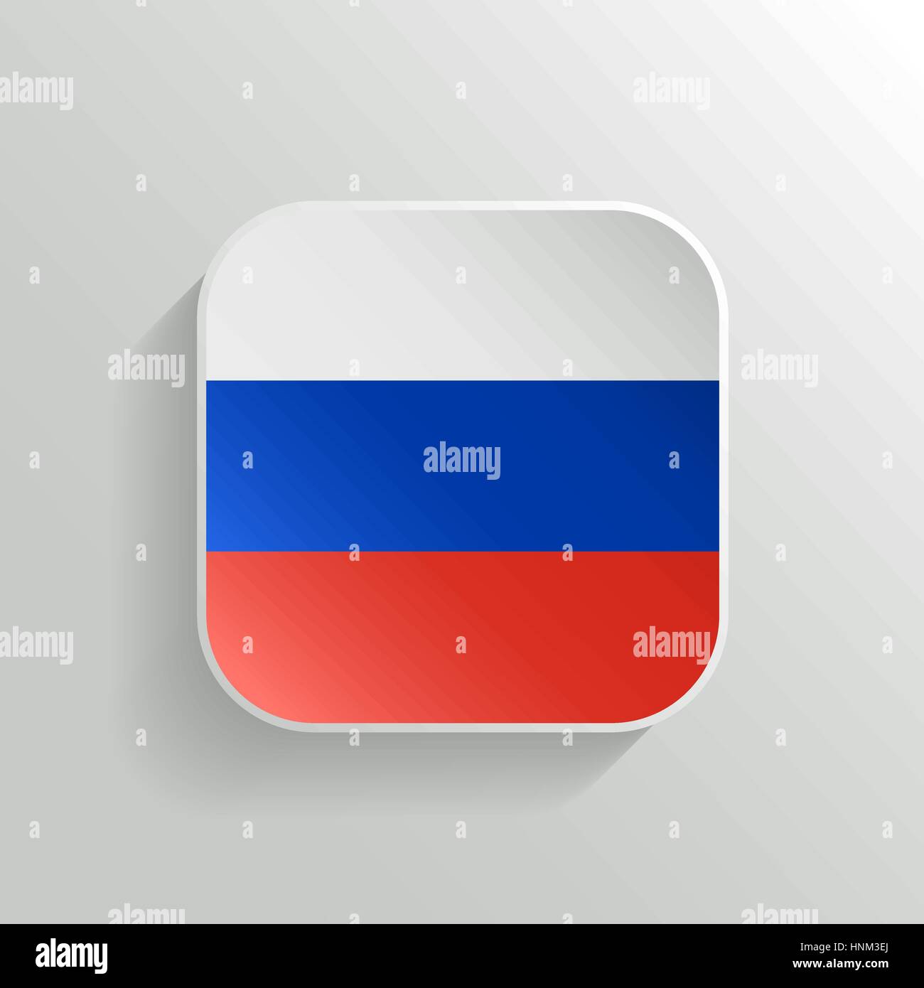 Schaltfläche "Vektor" - Russland Flaggensymbol auf weißem Hintergrund Stock Vektor