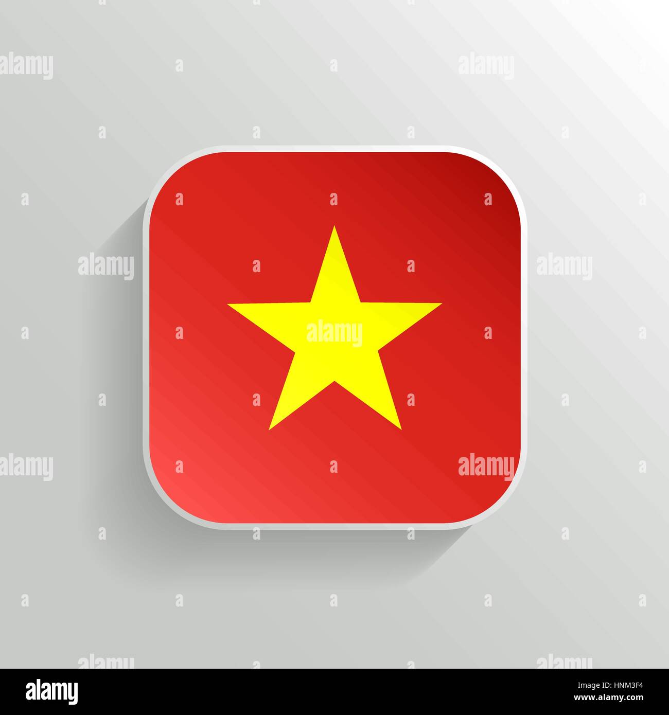 Schaltfläche "Vektor" - Vietnam Flaggensymbol auf weißem Hintergrund Stock Vektor