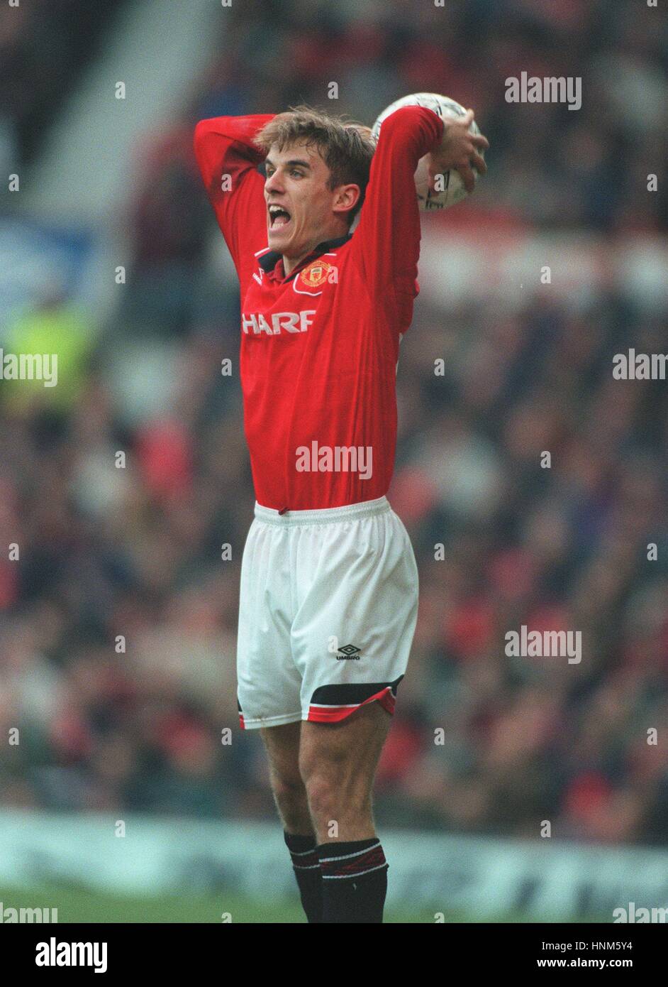 PHILIP NEVILLE MANCHESTER UNITED FC 11. Februar 1996 Stockfoto