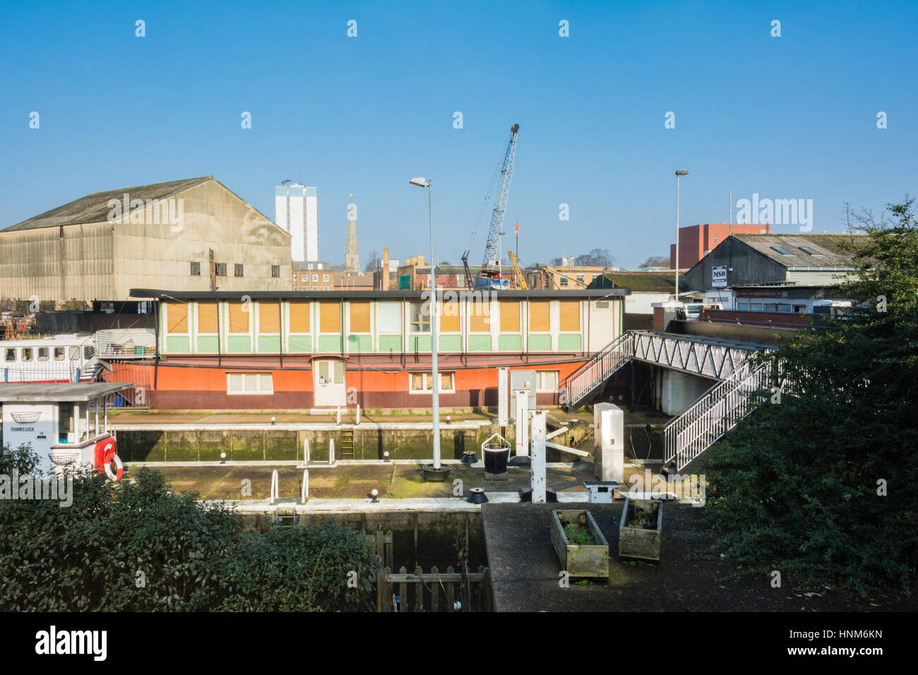 Historischen Kanäle und Wasserwege in Brentford Dock Stockfoto