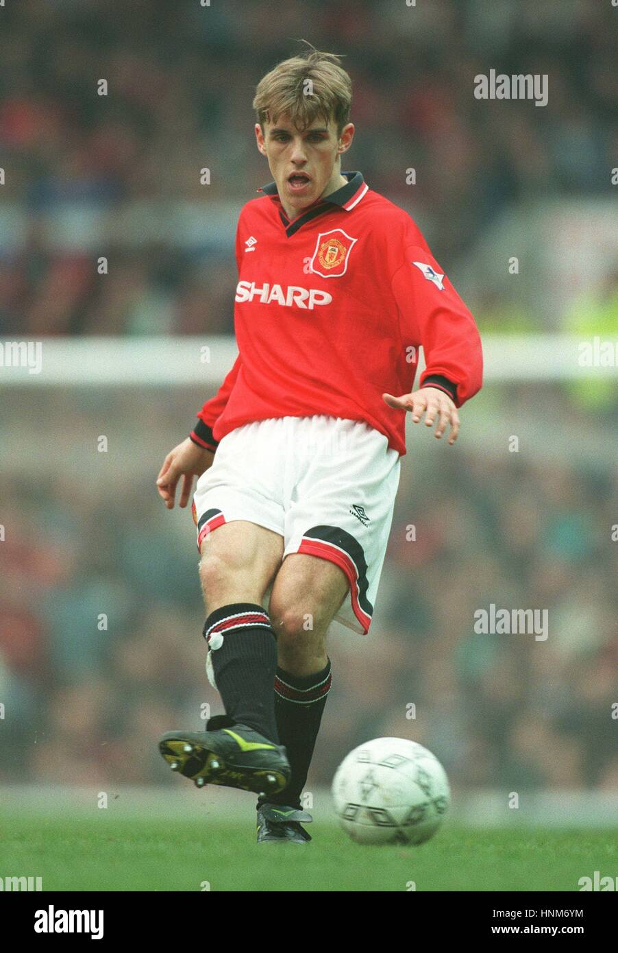 PHILIP NEVILLE MANCHESTER UNITED FC 2. April 1996 Stockfoto