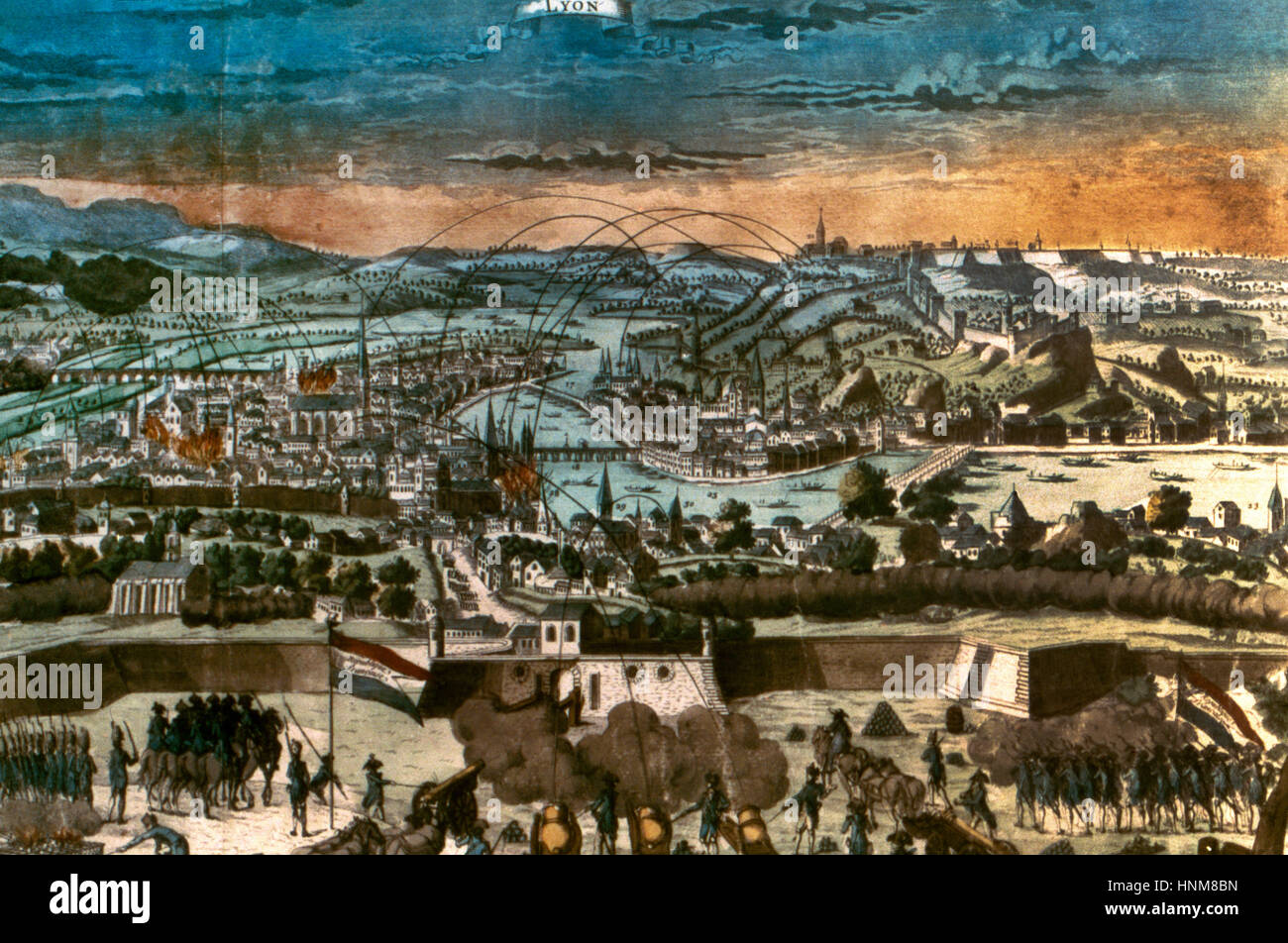 Französische Revolution (17891799). Stadt von Lyon im Jahre 1793 gegen
