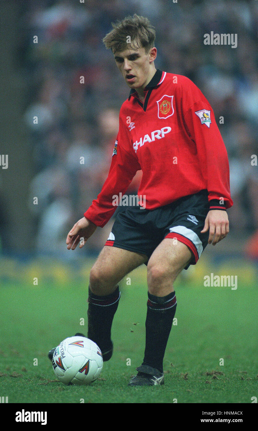 PHILIP NEVILLE MANCHESTER UNITED FC 15. Februar 1995 Stockfoto