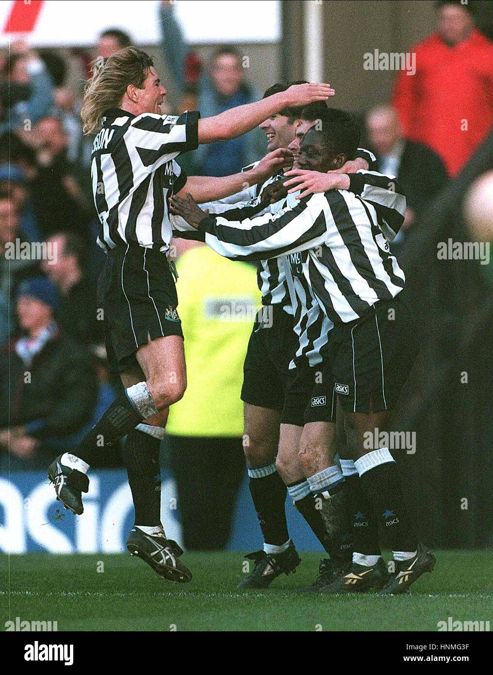 GILLESPIE FOX Wild & KITSON NEWCASTLE UTD V MANCHESTER C 19. Februar 1995 Stockfoto