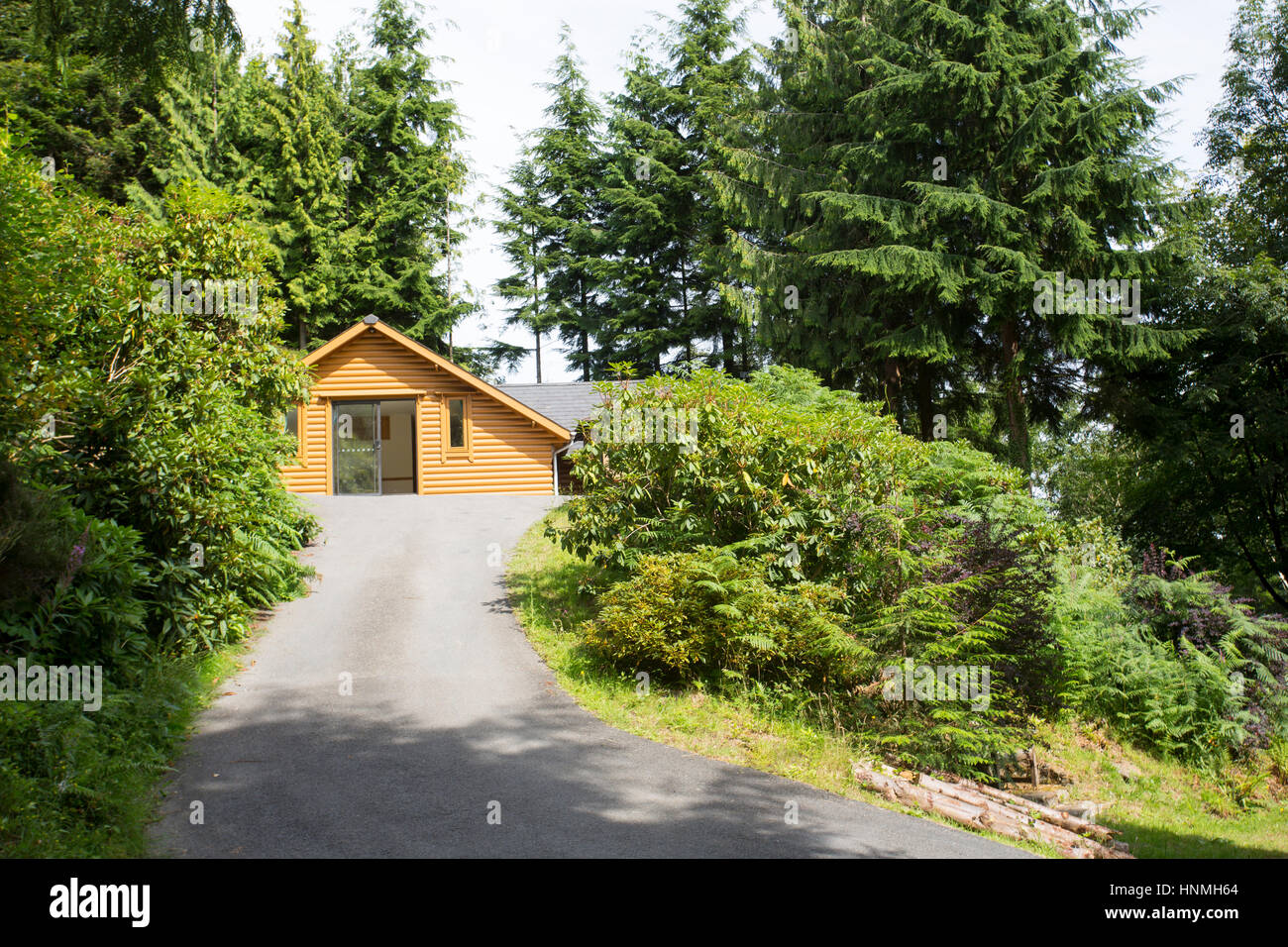 Wald und Wald Holz Ferienhaus in england Stockfoto