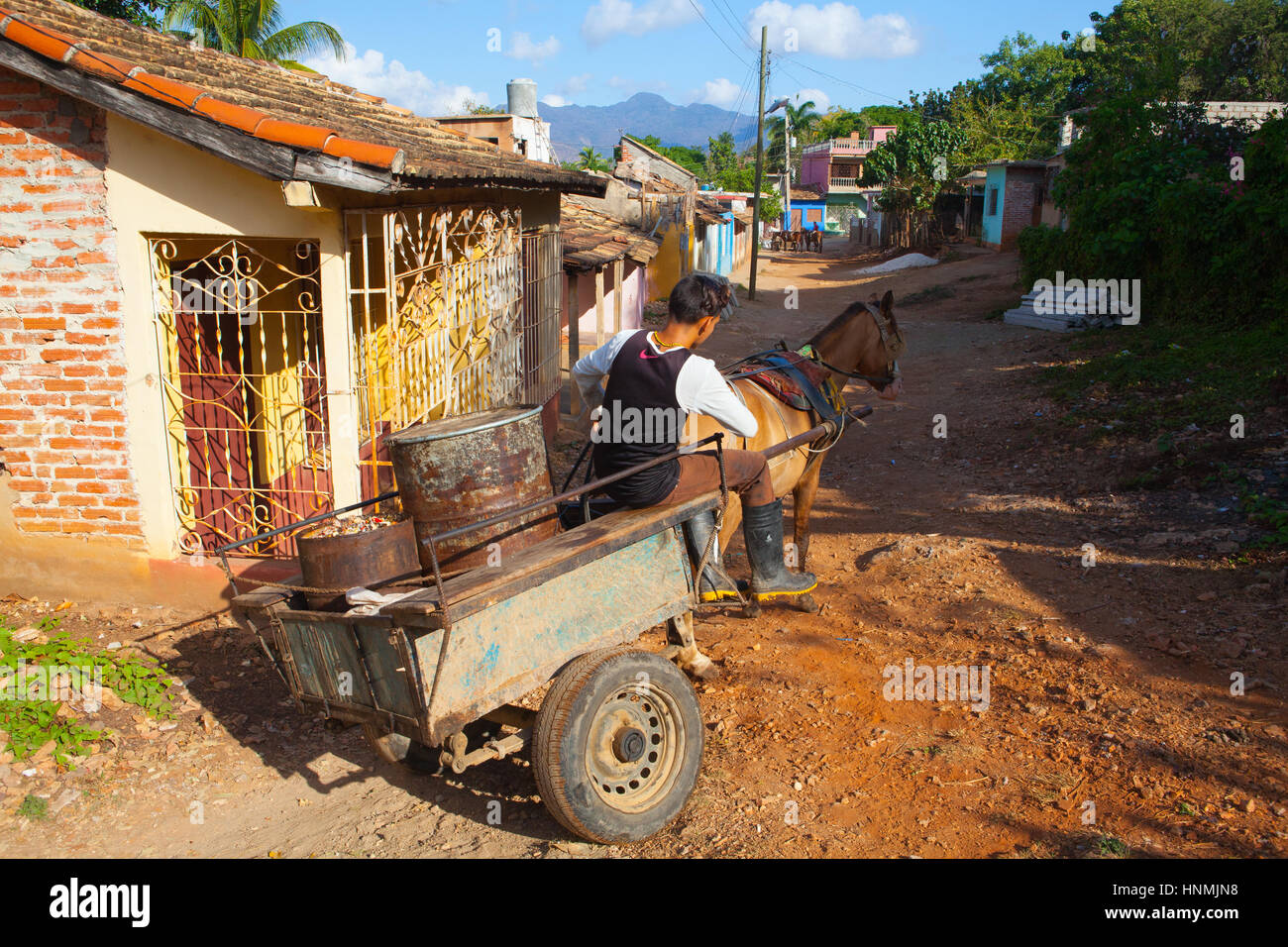 Trinidad, Kuba - 29. Januar 2017: die typischen Transport Materialien in alten Kolonialstadt Trinidad, Kuba. (UNESCO Weltkulturerbe) Stockfoto