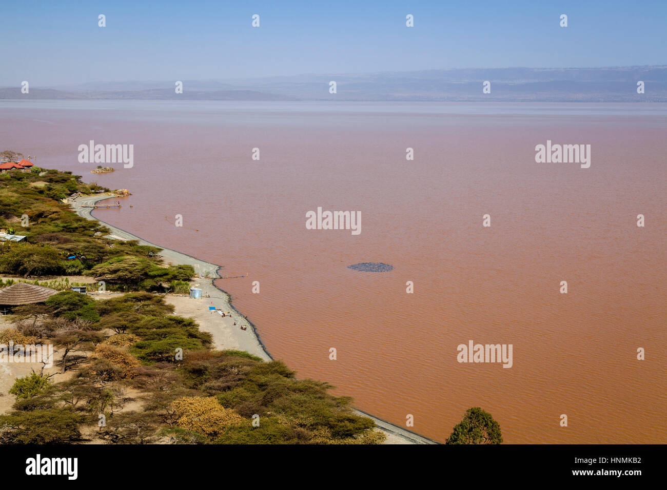 Einen erhöhten Blick auf Lake Langano, Oromia Region, Äthiopien Stockfoto