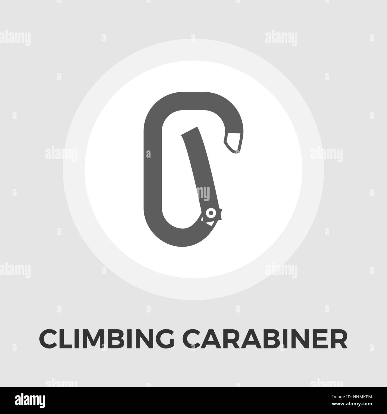 Kletter Karabiner Symbol Vektor. FlachSymbol auf dem weißen