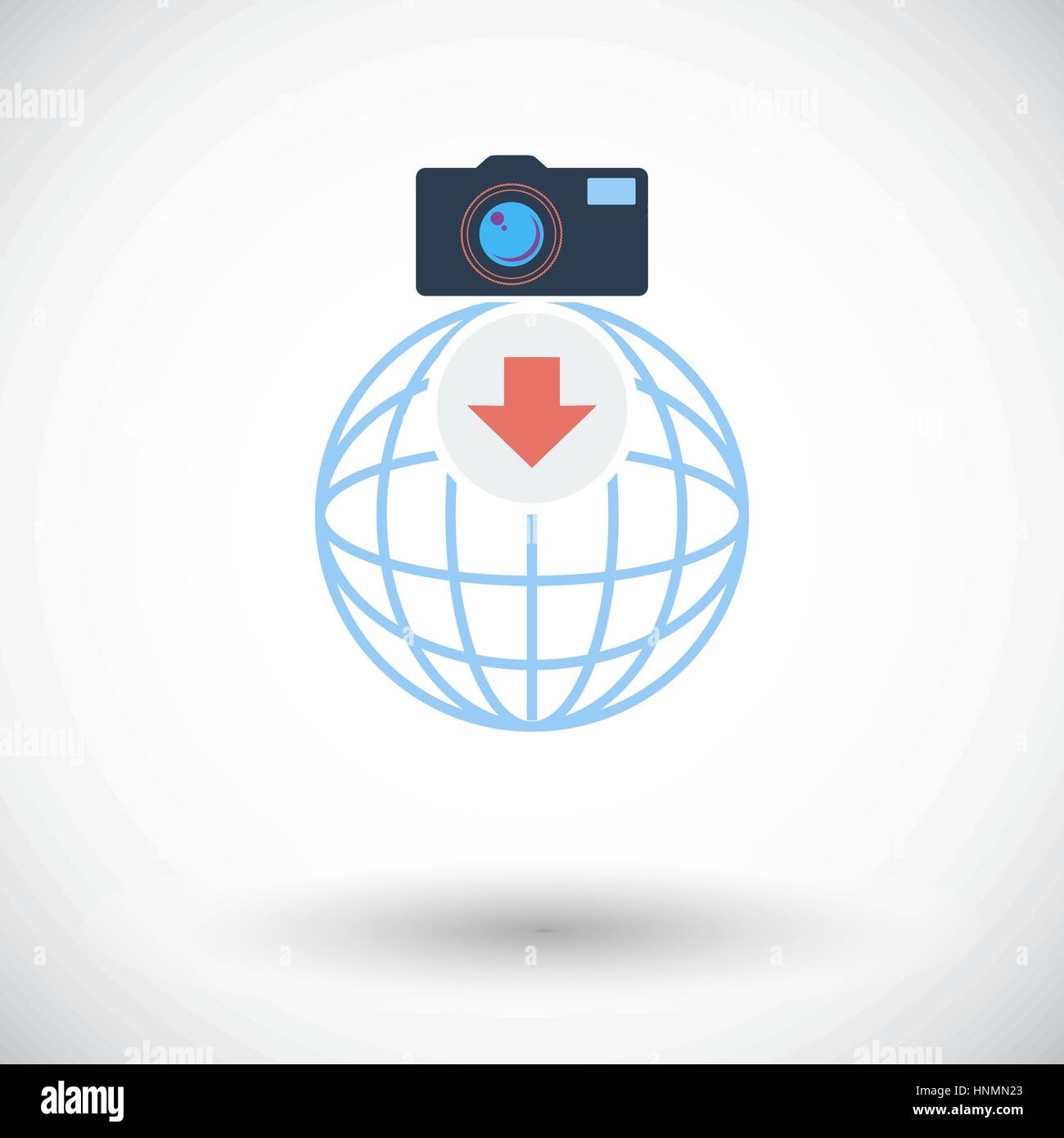 Foto-Download. Einzelne flache Symbol auf weißem Hintergrund. Vektor-Illustration. Stock Vektor