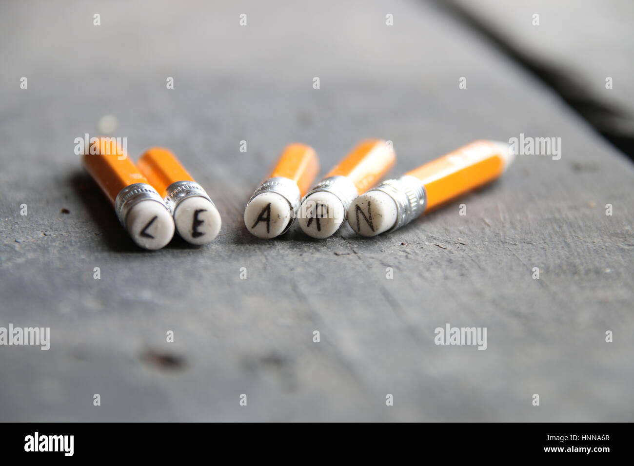 Inschrift auf Bleistift zu lernen Stockfoto