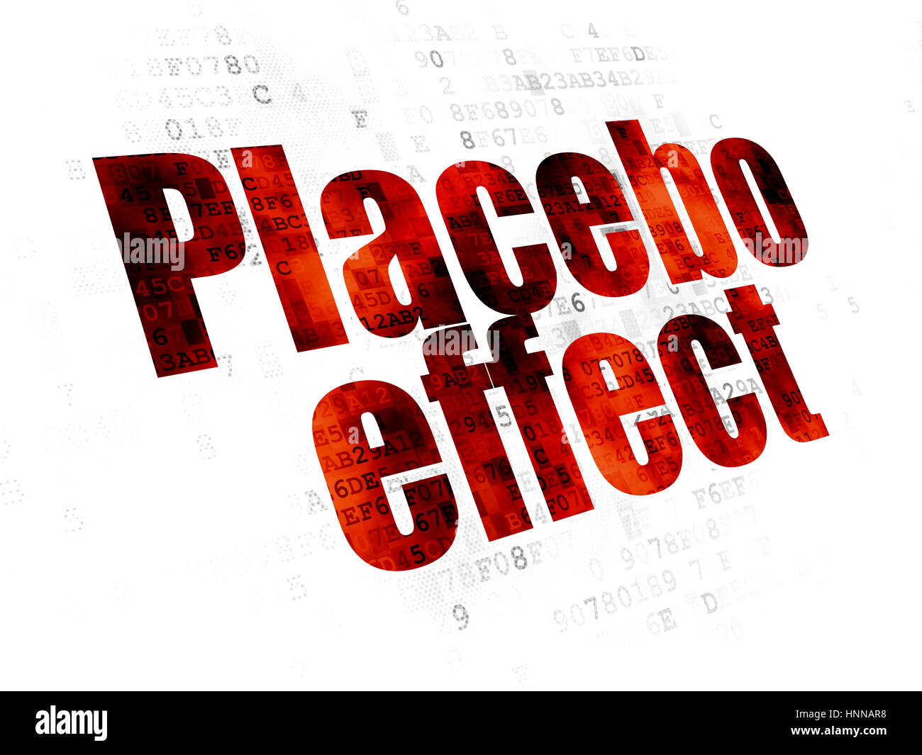 Gesundheitskonzept: Placebo-Effekt auf Digital-Hintergrund Stockfoto