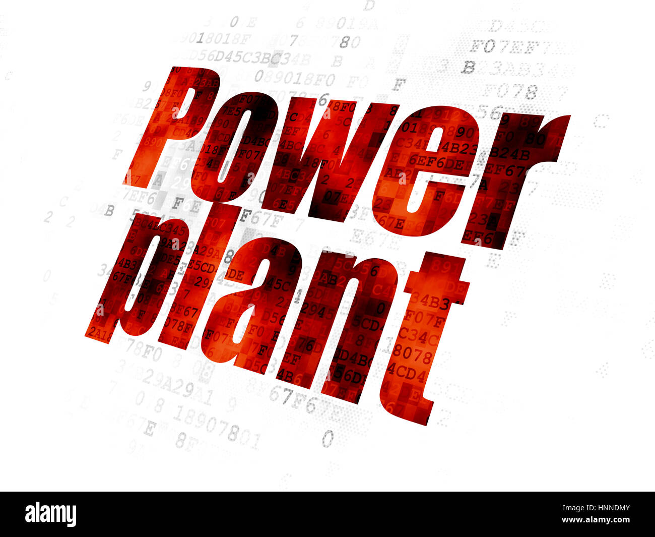 Industrie-Konzept: Kraftwerk auf Digital-Hintergrund Stockfoto