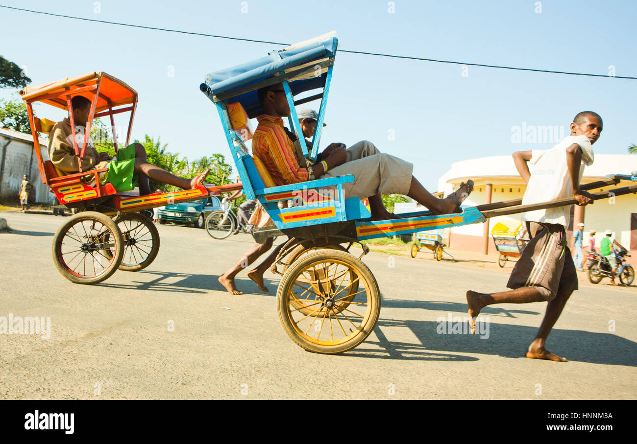 Nahverkehr / lokalen Taxi in kleinen Städten und Gemeinden in Madagaskar Stockfoto