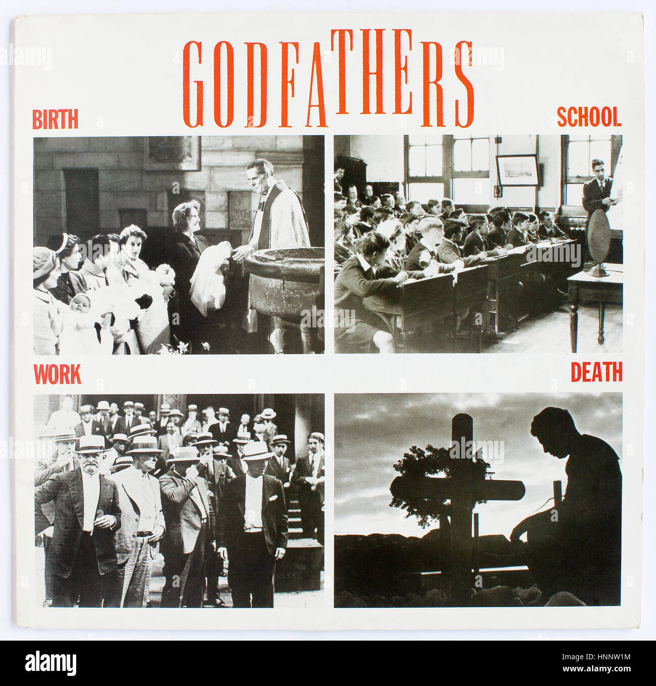 Cover von 'Birth, School, Work, Death', 1988 Album von The Godfathers auf Epic - nur für redaktionelle Verwendung Stockfoto