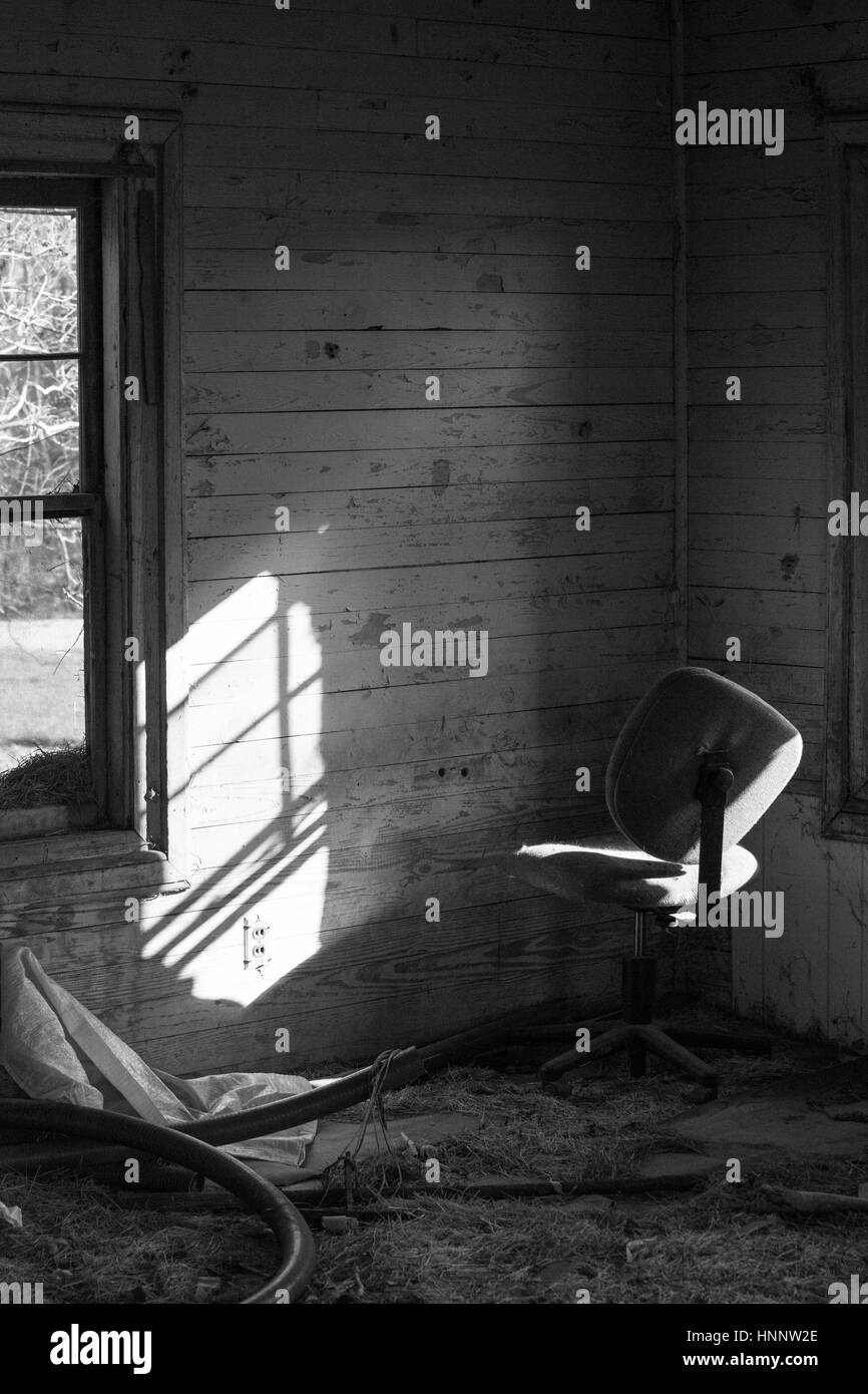 In ein altes verlassenes Haus in North Carolina. Stockfoto