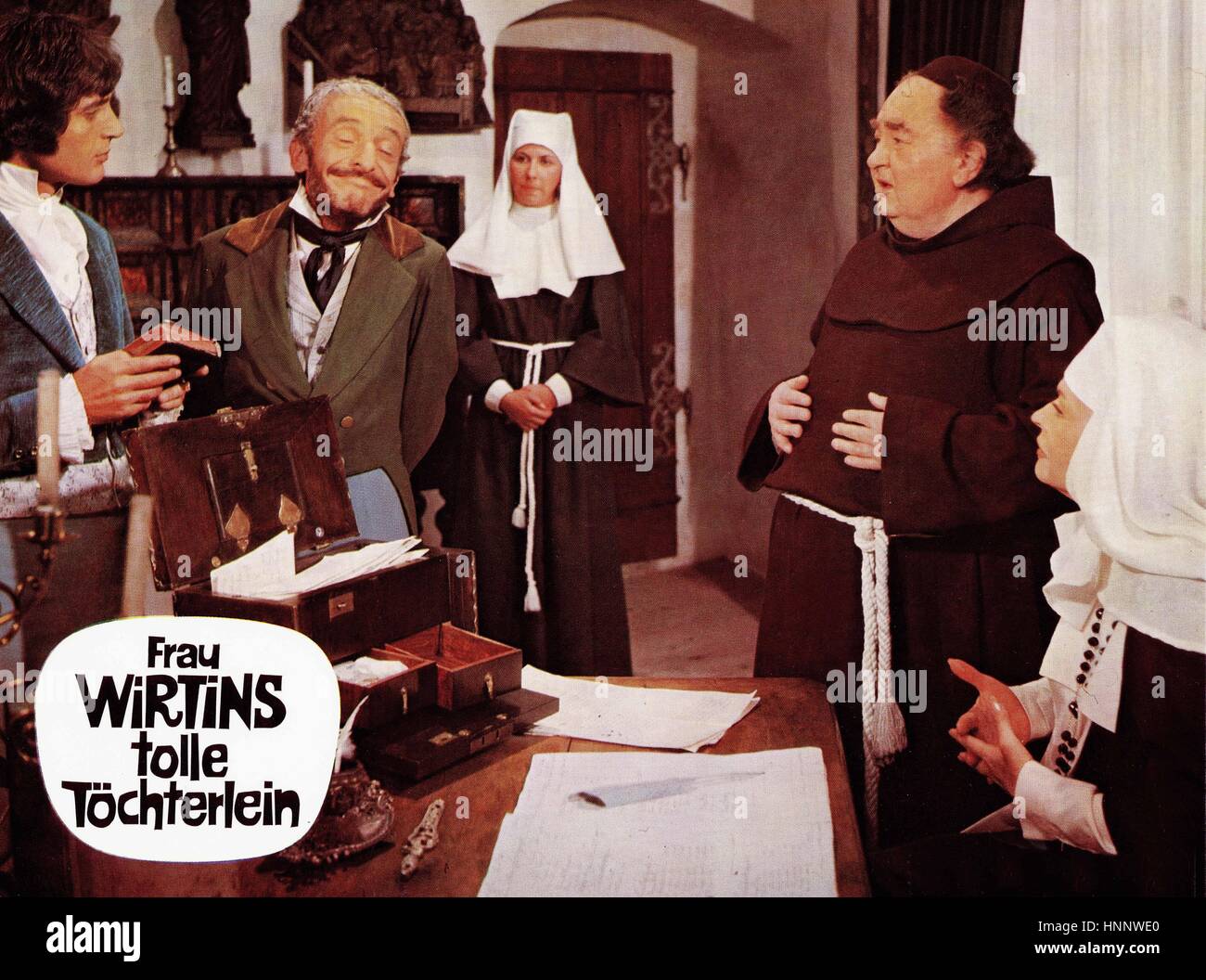 Frau Wirtins Tolle Töchterlein, Deutschland/Italien 1973, Regie: Franz Antel, Monia: Kurt Großkurth (Rechts), Margot Hielscher (Sitzend Rechts) Stockfoto