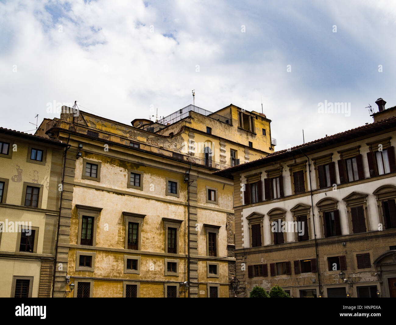 Architektonischen Details der Wohnungen (Wohnungen, Häuser) in Florenz, Toskana, Italien. Stockfoto