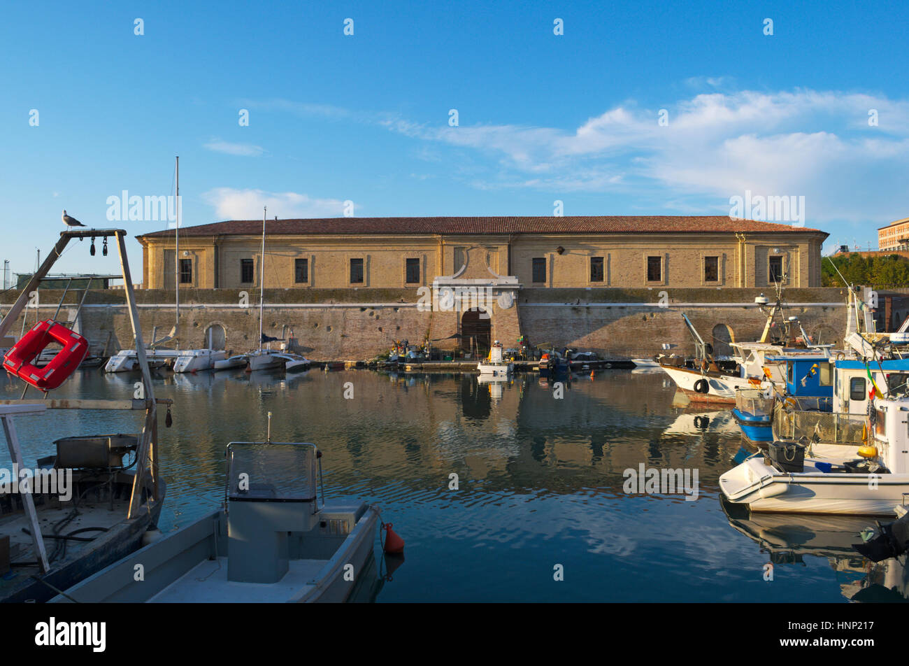 Hafen und Mole Vanvitelliana oder Lazaret von Luigi Vanvitelli, Ancona, Marken, Italien Stockfoto