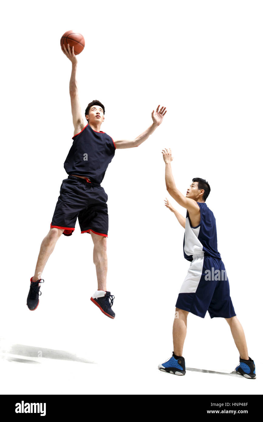 Basketball-Spieler, Basketball zu spielen Stockfoto