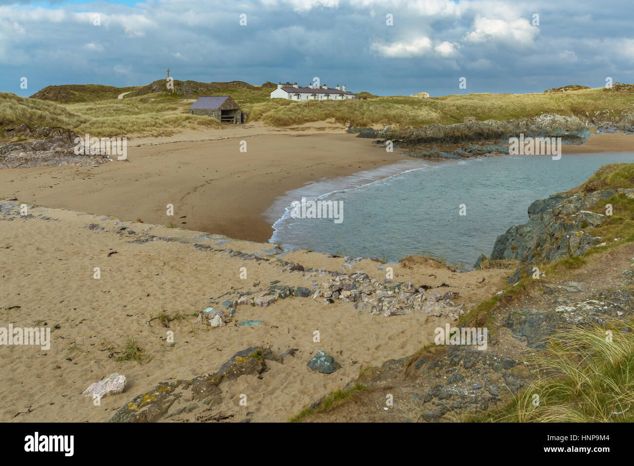 Ansicht von Llanddwyn Island, Anglesey Stockfoto