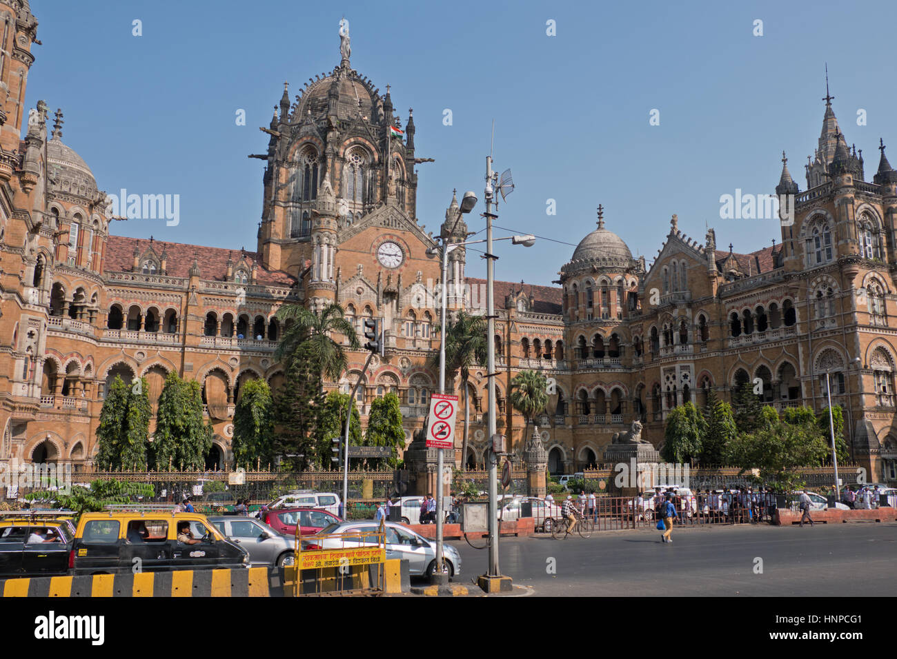 Im 19. Jahrhundert Victoria Bahnhof in Mumbai, Indien Stockfoto