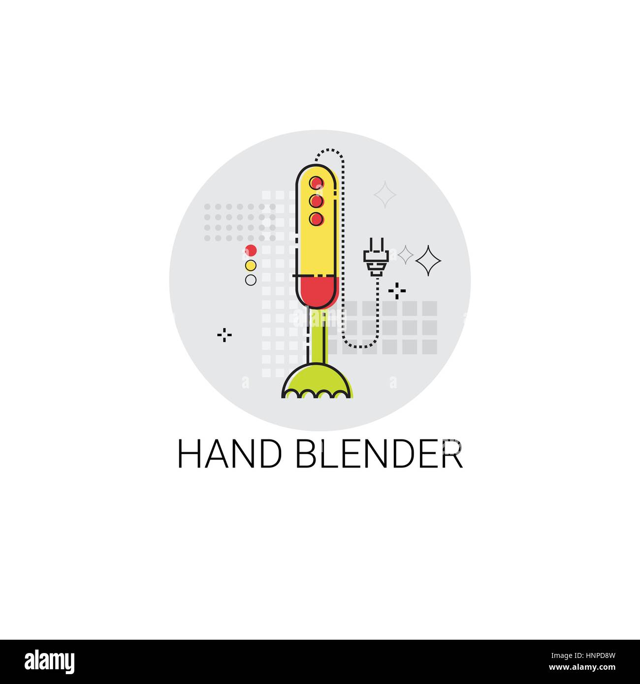 Blender elektronische kochen Utensilien Handsymbol Stock Vektor