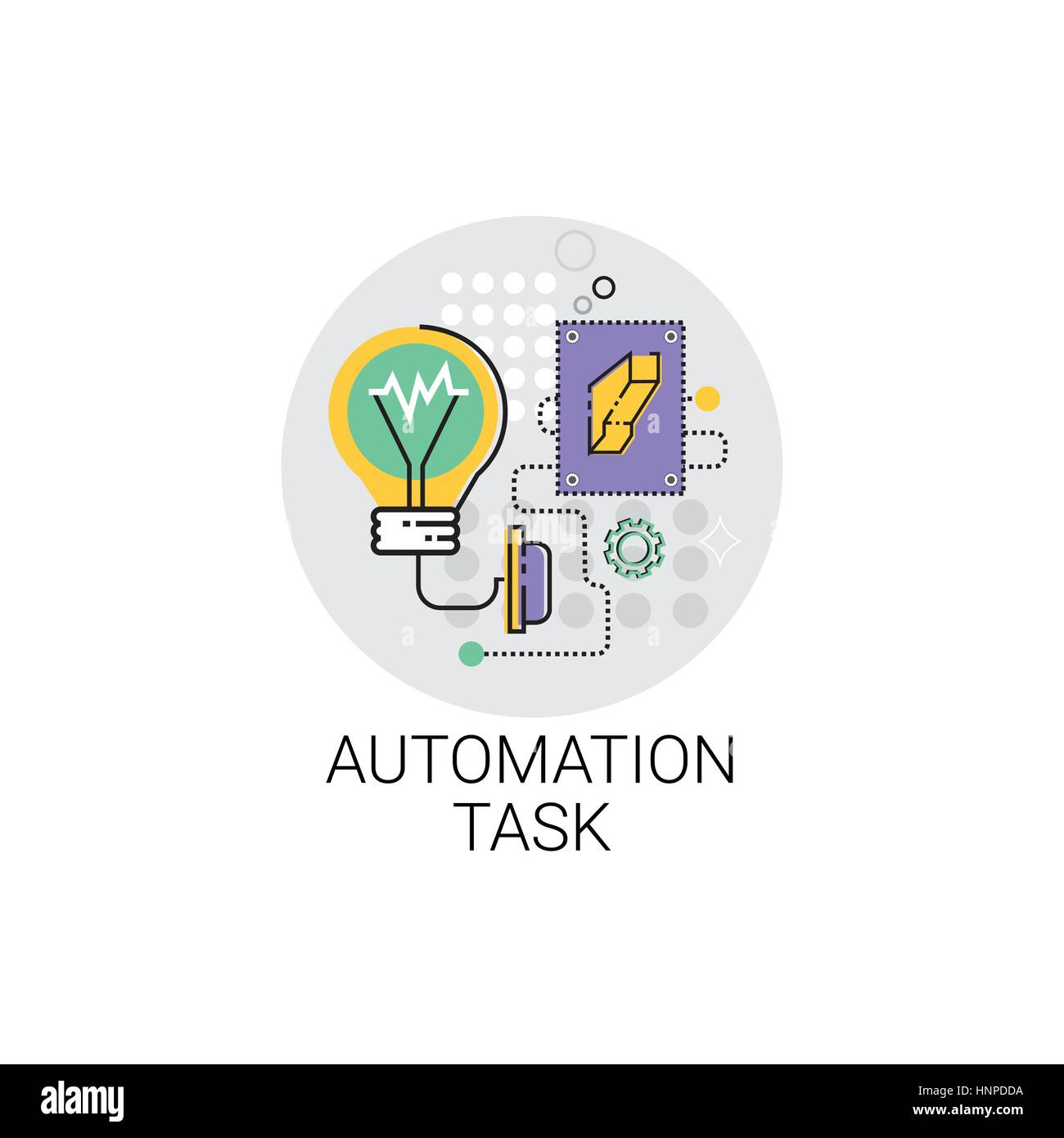 Intelligente Roboter Machinery Industrial Automation Industrie Produktion Tasksymbol Stock Vektor