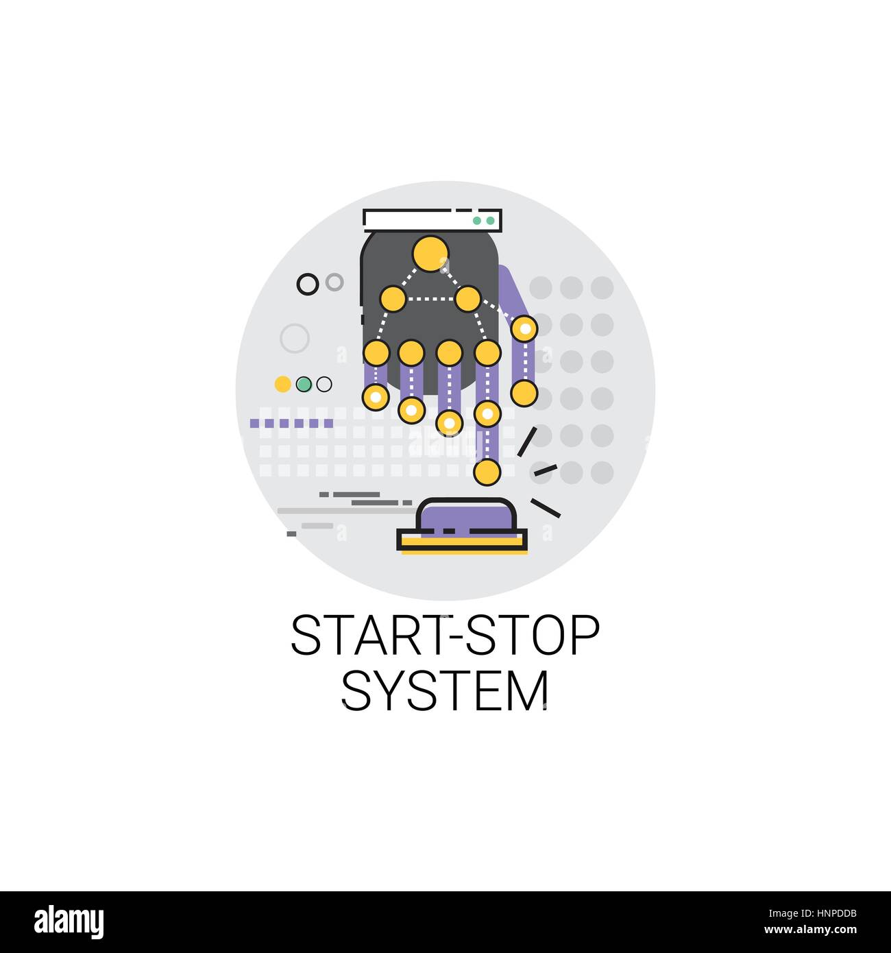 Start Stop System Maschinen Industrieautomation Industrie Produktion Symbol Stock Vektor