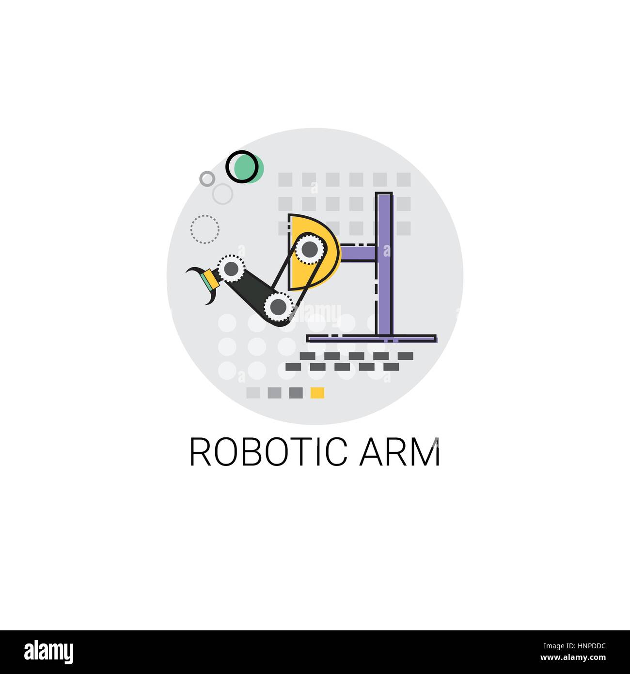 Intelligente Roboter-Arm Machinery Industrial Automation Industrie Produktion Symbol Stock Vektor