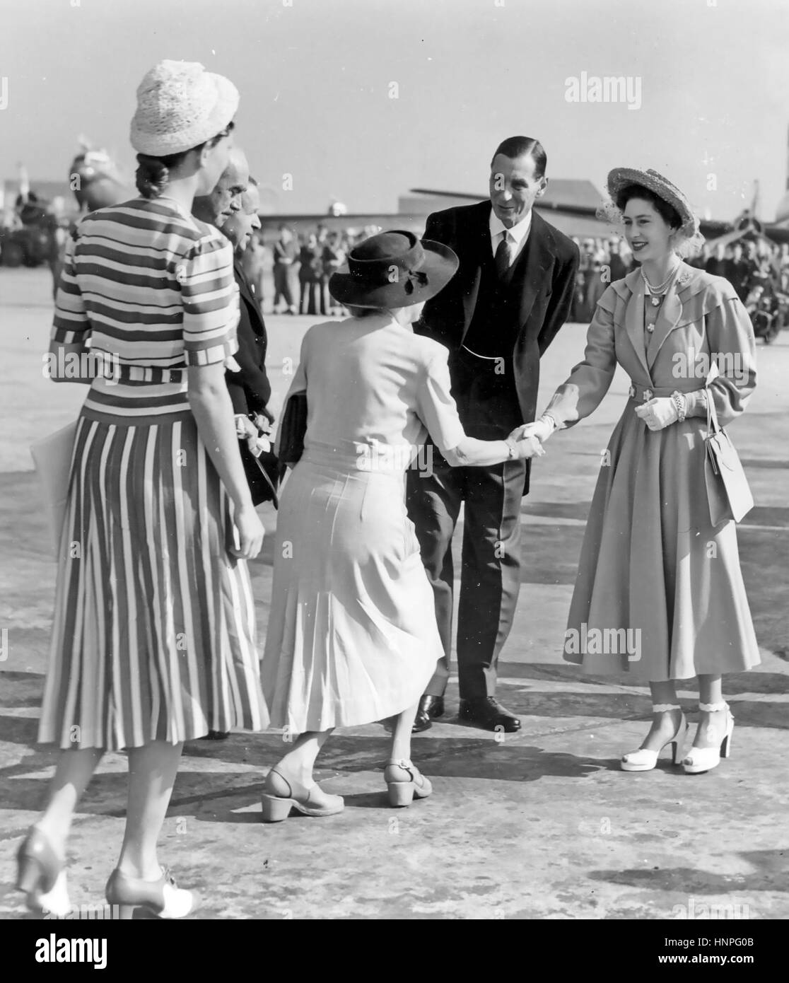 Prinzessin MARGARET verlassen Flughafen Schiphol, Holland, im September 1948 Stockfoto