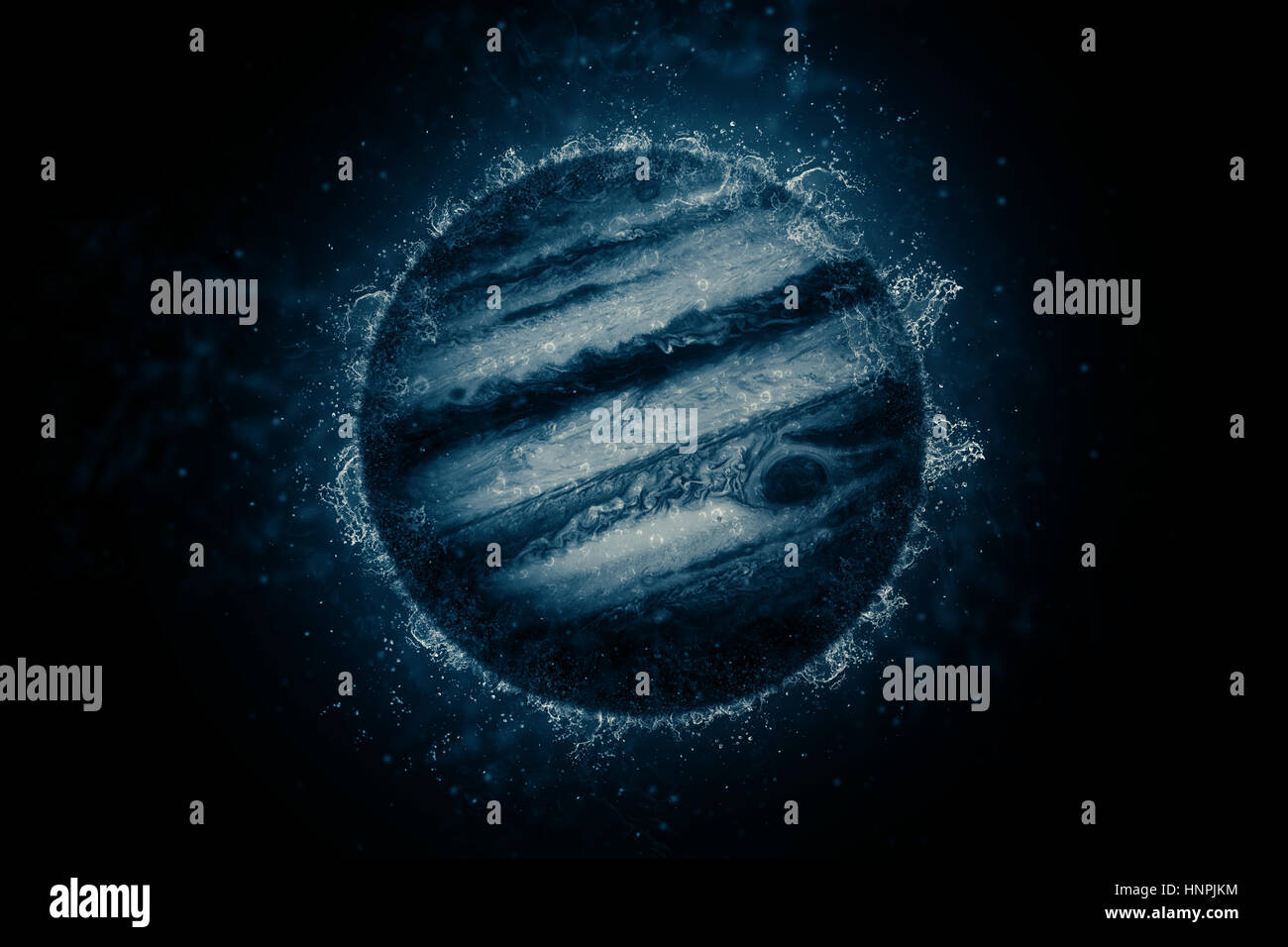 Planet in der Wasser - Jupiter. Science Fiction Kunst. Solar-System. Elemente dieses Bildes, eingerichtet von der NASA Stockfoto