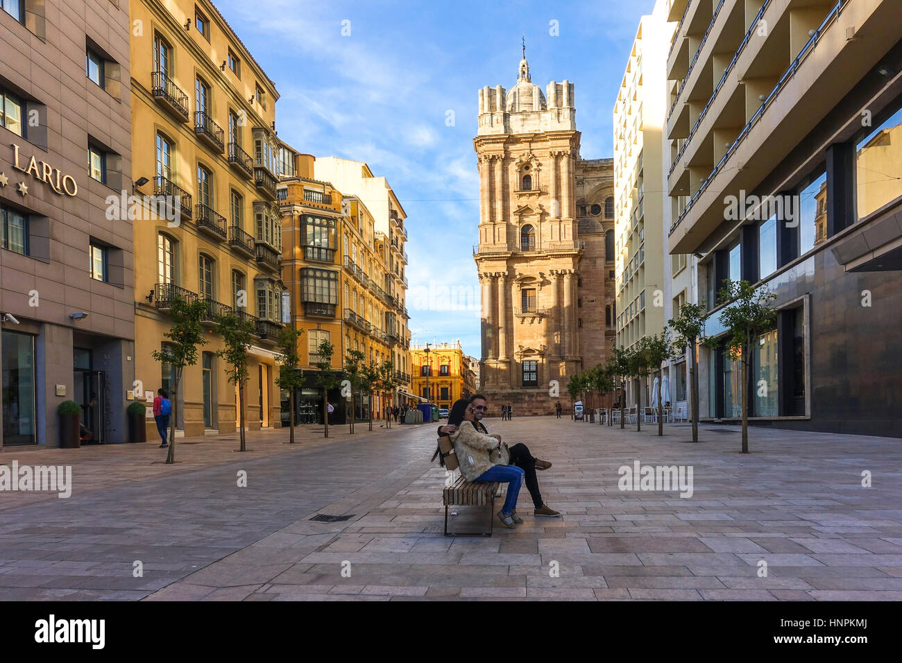 Die Kathedrale von Malaga, der Menschwerdung (Catedral de la Encarnation), mit unfertigen Glockenturm, Malaga, Andalusien, Spanien Stockfoto