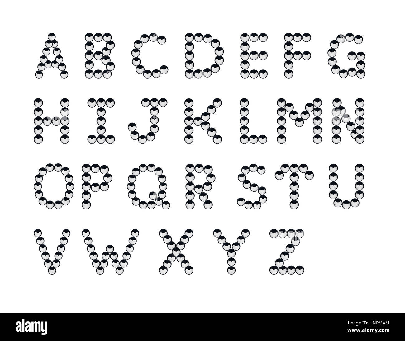 Liebe in einer Rauchwolke Pflanzensamen isoliert auf weißem Hintergrund angeordnet in Kapital Buchstaben A bis Z Stockfoto