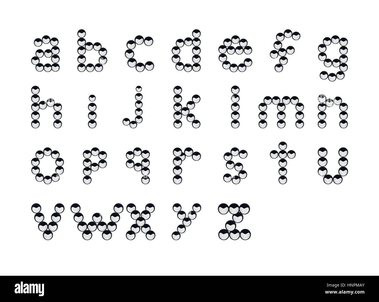 Liebe in einer Rauchwolke Pflanzensamen isoliert auf weißem Hintergrund angeordnet in Brief ein bis z in Kleinbuchstaben Stockfoto