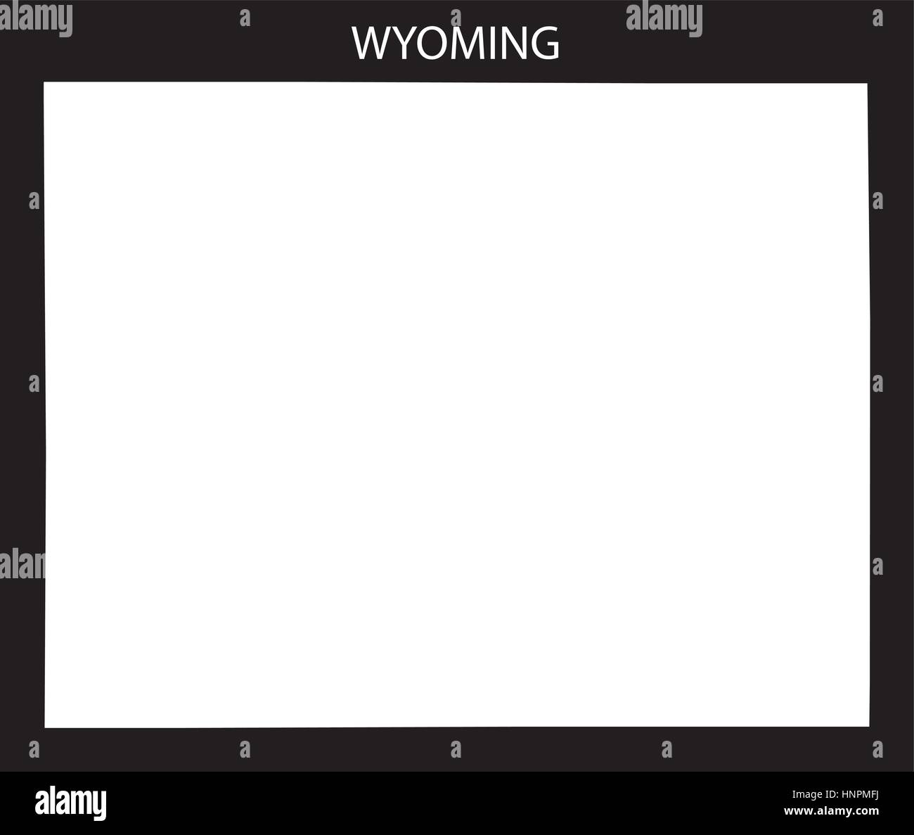 Wyoming USA Karte schwarz invertiert silhouette Stock Vektor