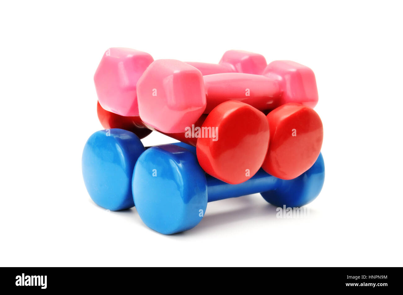 Hanteln isoliert auf einem weißen Stockfoto