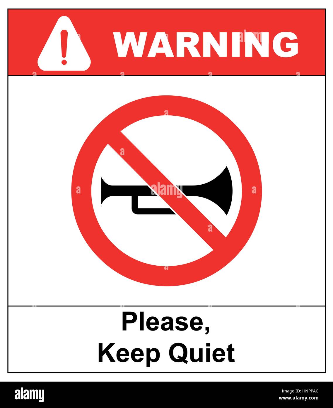 Zeichen für halten Sie ganz verboten. Vektor-Symbol für öffentliche Orte. Halten Sie still, kein Ton, keine Musik, keine Telefone. Stock Vektor