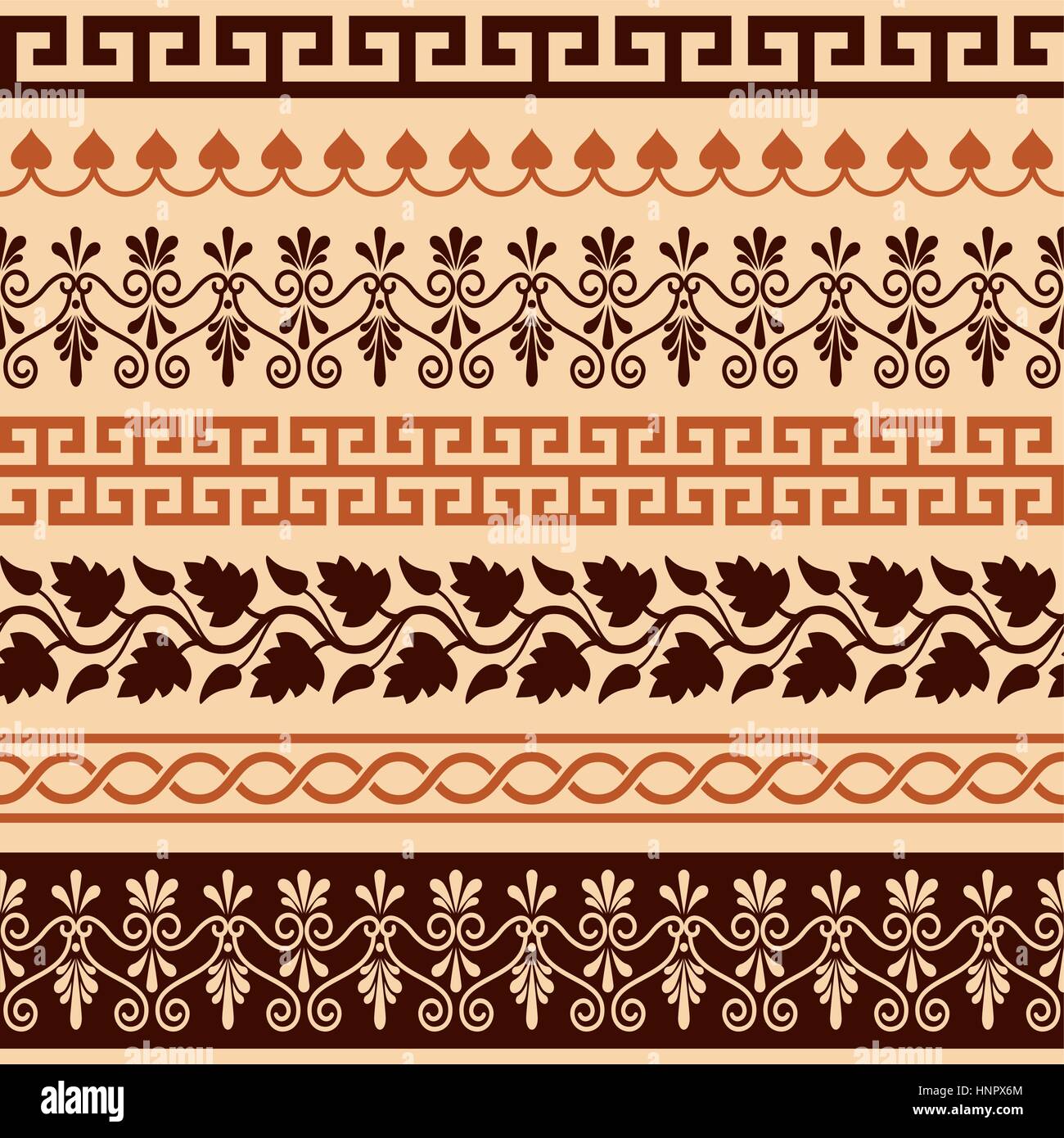 Antike griechische Muster - nahtlose aus Griechenland der Antike Grenzen gesetzt Stock Vektor