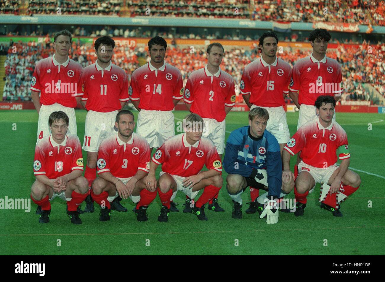 Schweizer Nationalmannschaft Gruppe EURO 96 18. Juni 1996 Stockfoto