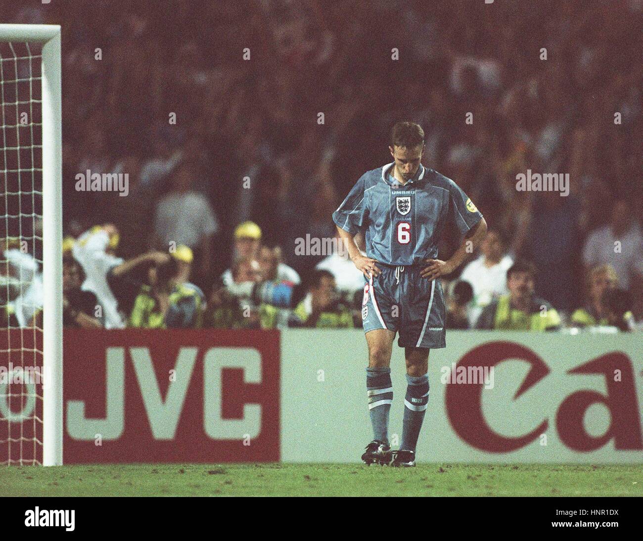 GARETH SOUTHGATE ELFMETER. ENGLAND gegen Deutschland 26. Juni 1996 Stockfoto