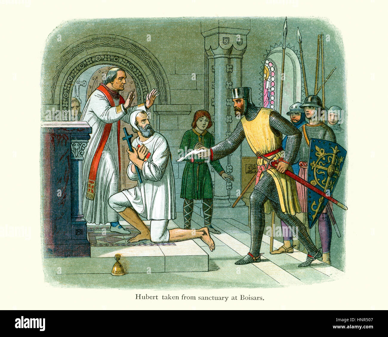 Hubert Heiligtum in Boisars, Frankreich im Jahre 1232 entnommen. Hubert de Burgh, 1. Earl of Kent, Justiziar von England und Irland und eine der am meisten Einfl Stockfoto