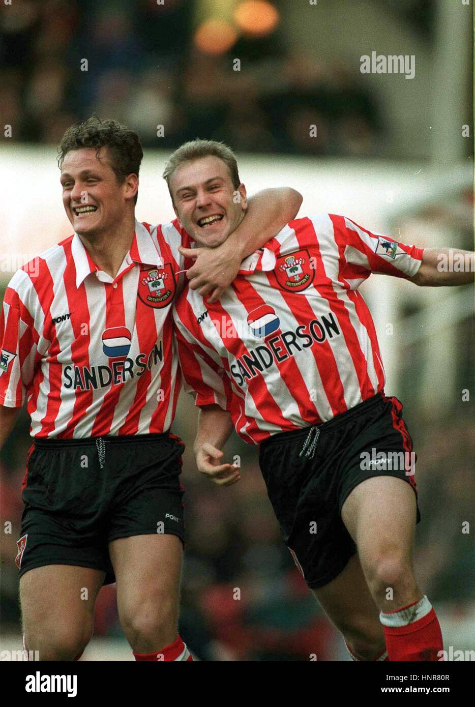 JIM MAGILTON & GORDON WATSON SOUTHAMPTON V EVERTON 3. Februar 1996 Stockfoto