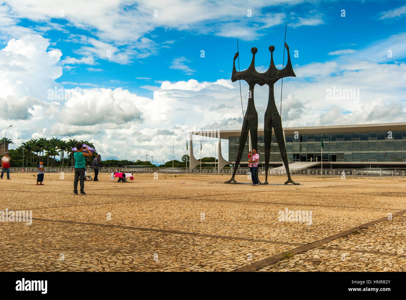 "Der Krieger" Skulptur, Brasilia, Brasilien Stockfoto