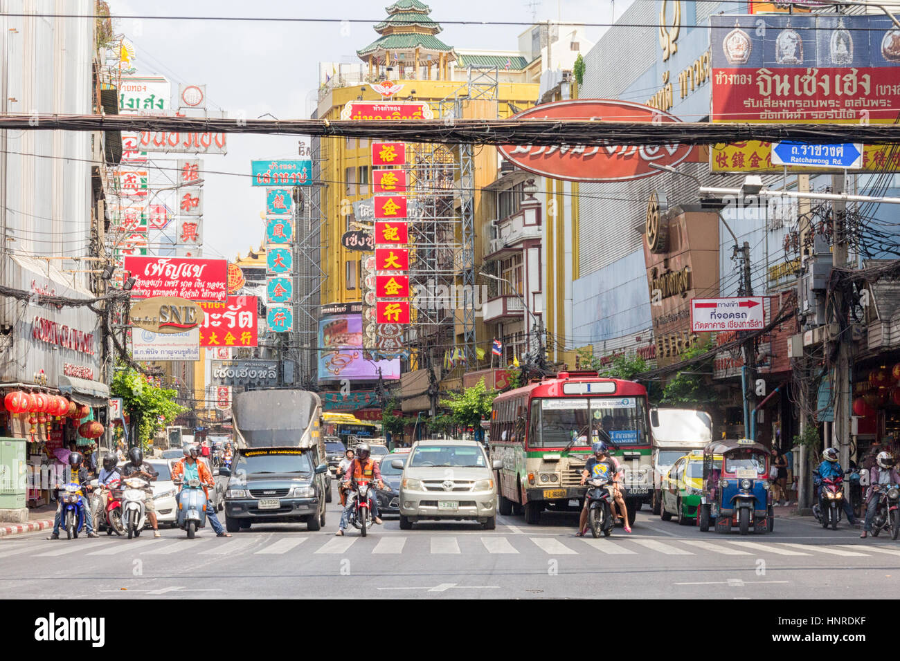 Yaowarat Road, Chinatown, Bangkok, Thailand Stockfoto