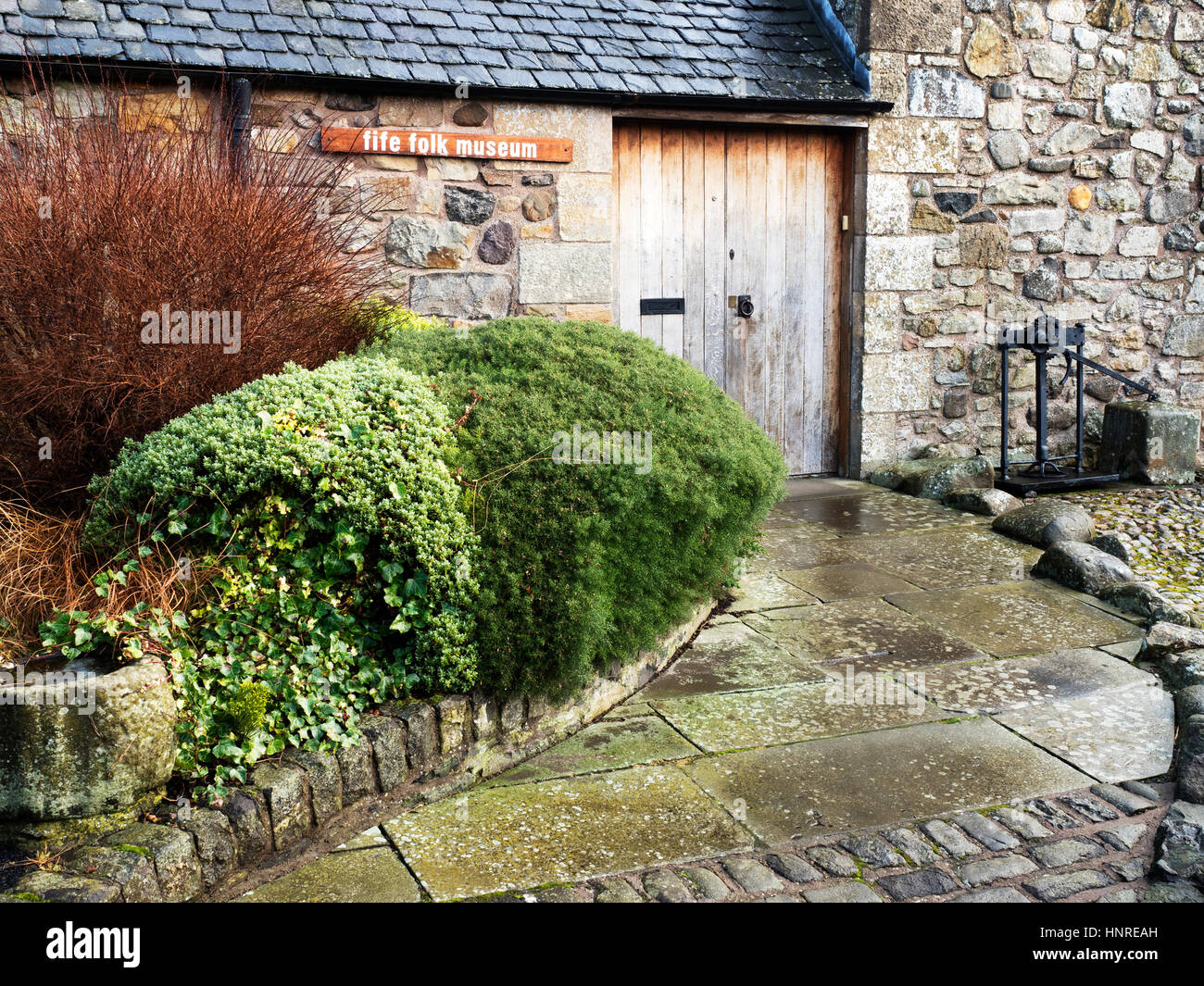 Eingang zur Fife Folk Museum in Ceres Fife Schottland Stockfoto