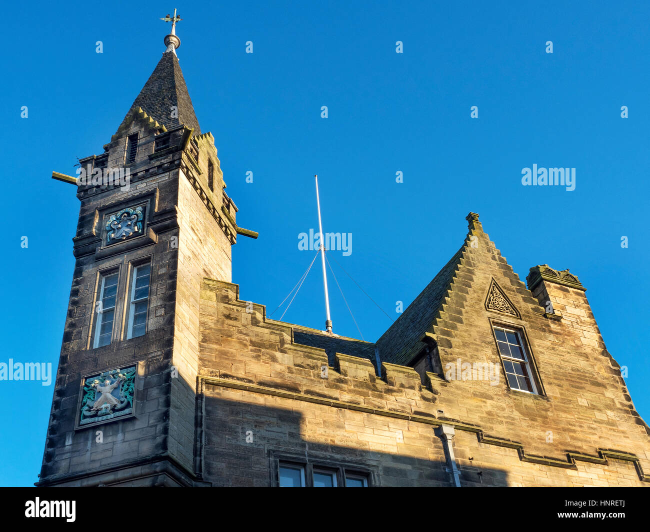 Das Rathaus wurde 1858 vom Architekten J Anderson Hamilton erbaut In St. Andrews Fife Schottland Stockfoto